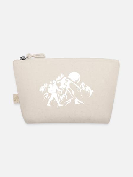 Berge wandern Natur Trekking Berg Symbol Logo - Bio-Täschchen - Natur