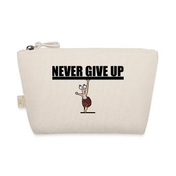 Never give up. Motivation - Bio-Täschchen - Natur - Vorne