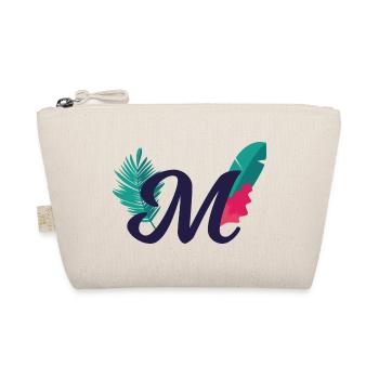 Eleganter Buchstabe 'M' mit Blumen - Bio-Täschchen - Natur - Vorne