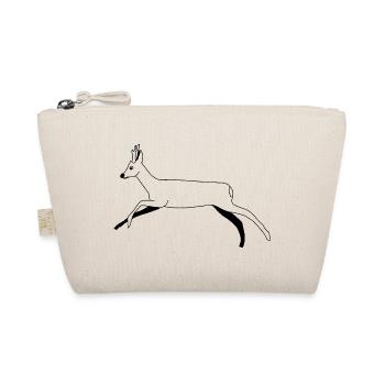 Deer / Roebuck - black and white graphic - Organic Pouch - nature - Front