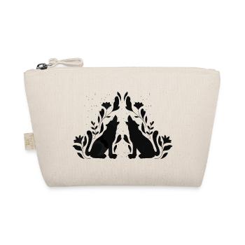 Mystical Howling Wolves – Nature & Moonlit Design - Organic Pouch - nature - Front