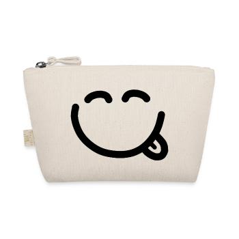 Happy face with tongue sticking out - Organic Pouch - nature - Front