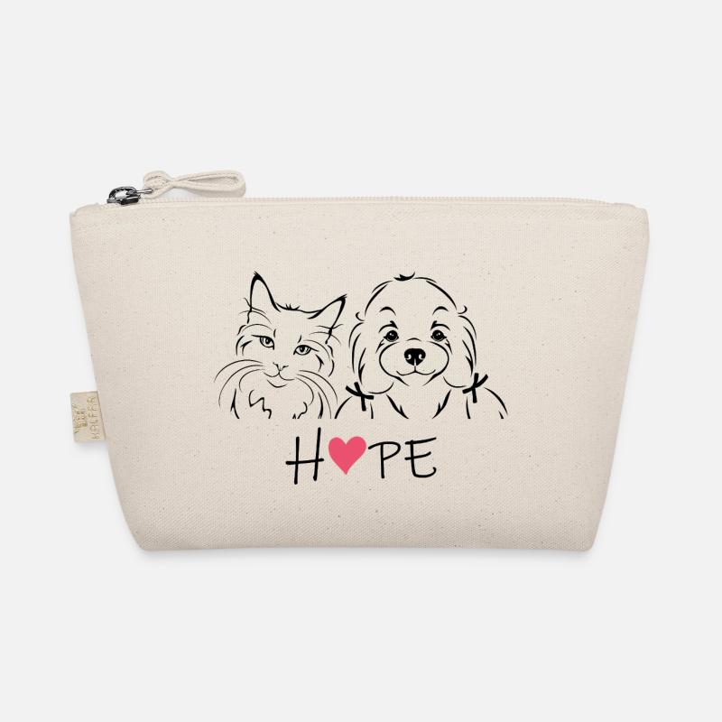 Umrissenes Porträt einer Katze und eines maltesischen Bichon Bio-Täschchen