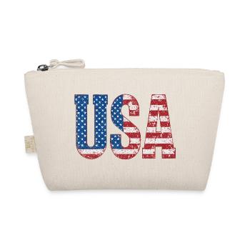 Patriotische USA Flagge Distressed Print - Bio-Täschchen - Natur - Vorne
