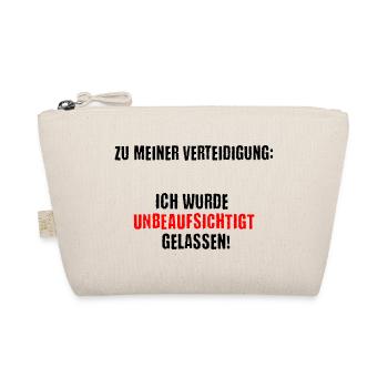 Unbeaufsichtigt gelassen, Warnung auf T-Shirt - Bio-Täschchen - Natur - Vorne