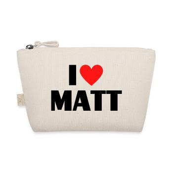 I love Matt Red Heart Love Fan Gift - Organic Pouch - nature - Front