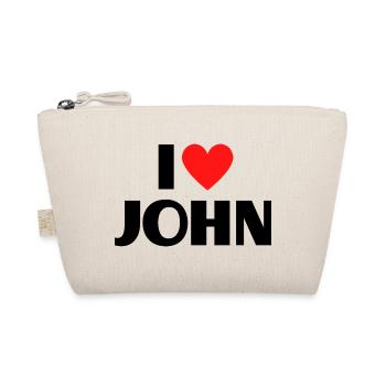 I love John Rotes Herz Liebe Fan Geschenk - Bio-Täschchen - Natur - Vorne
