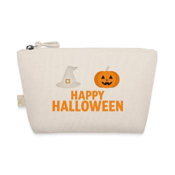 Halloween Pumpkin & Witch Hat Design - Organic Pouch - nature - Front