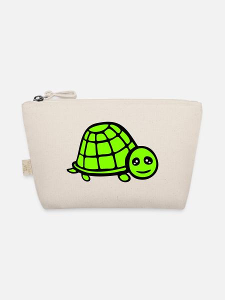 turtle cute smiling happy funny - Organic Pouch - nature - Front