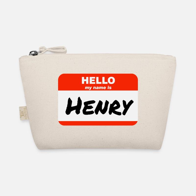 Hello My Name Is Henry Red Label with First Name Organic Pouch