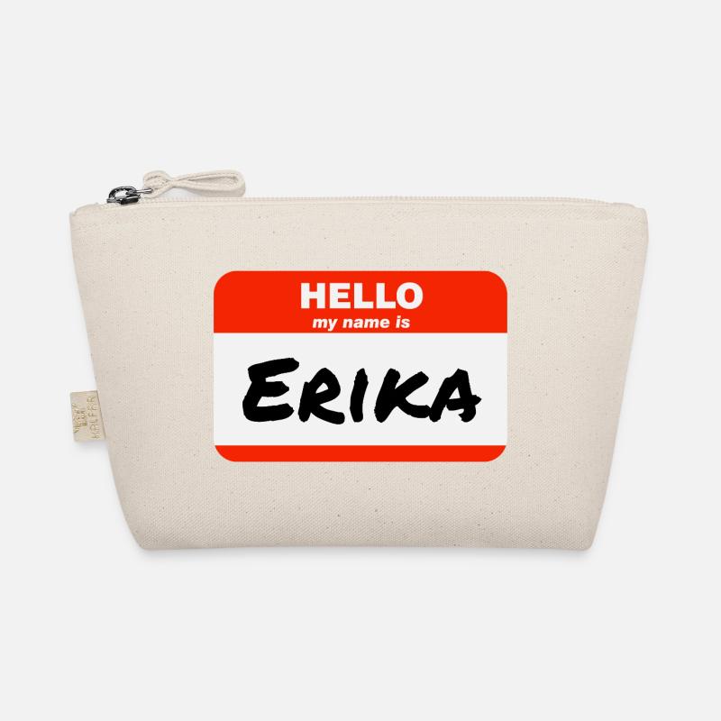 Hello My Name Is Erika Red Label with First Name Organic Pouch