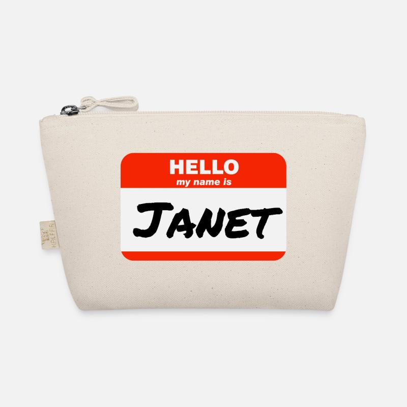 Hello My Name Is Janet Label Name Tag Organic Pouch