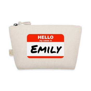 Bonjour, je m’appelle Emily Étiquette Nom Tag - Trousse biologique - nature - Devant
