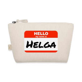 Hello My Name Is Helga Etikett Namensschild - Bio-Täschchen - Natur - Vorne