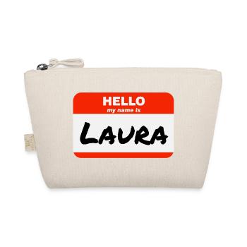 Hello My Name Is Laura Etikett Namensschild - Bio-Täschchen - Natur - Vorne
