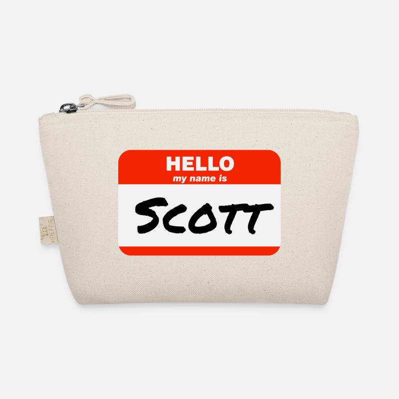 Hello My Name Is Scott Label Name Tag Organic Pouch