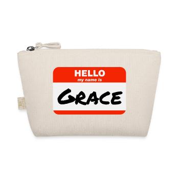 Bonjour My Name Is Grace Étiquette Étiquette Étiquette - Trousse biologique - nature - Devant