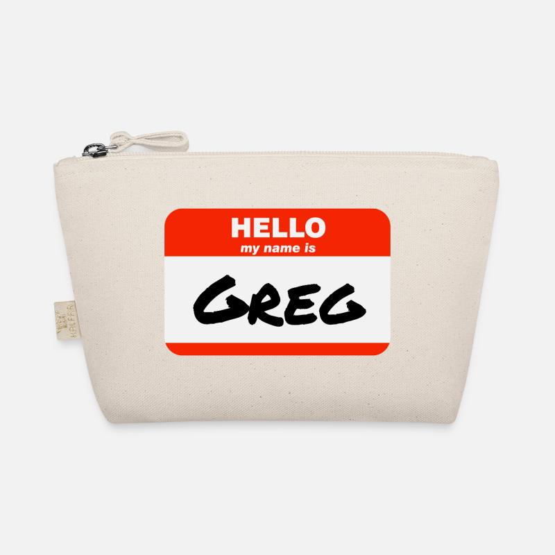 Hello My Name Is Greg Etikett Namensschild Bio-Täschchen