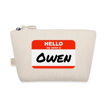 Hello My Name Is Owen Etikett Namensschild - Bio-Täschchen - Natur - Vorne