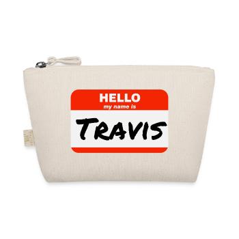 Hello My Name Is Travis Etikett Namensschild - Bio-Täschchen - Natur - Vorne