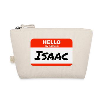 Hello My Name Is Isaac Label Name Tag - Organic Pouch - nature - Front