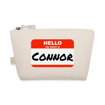 Hello My Name Is Connor Label Name Tag - Organic Pouch - nature - Front