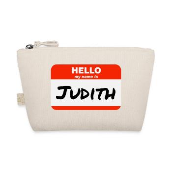 Hello My Name Is Judith Etikett Namensschild - Bio-Täschchen - Natur - Vorne