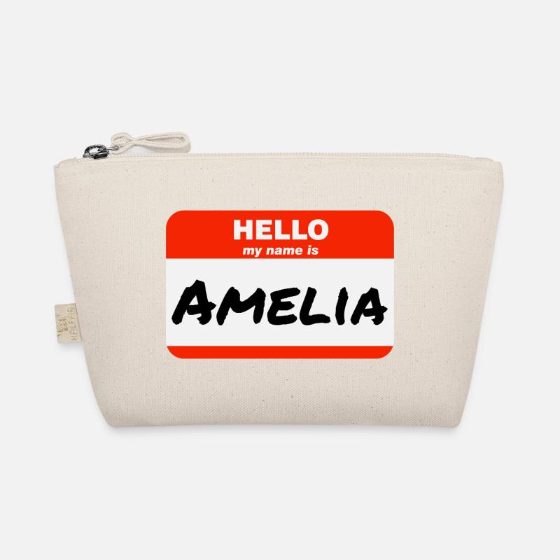 Hello My Name Is Amelia Label Name Tag Organic Pouch