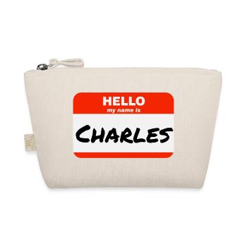 Hello My Name Is Charles Etikett Namensschild - Bio-Täschchen - Natur - Vorne