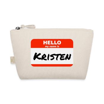Bonjour, je m’appelle Kristen Étiquette Nom Tag - Trousse biologique - nature - Devant