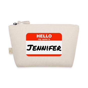 Hello My Name Is Jennifer Etikett Namensschild - Bio-Täschchen - Natur - Vorne