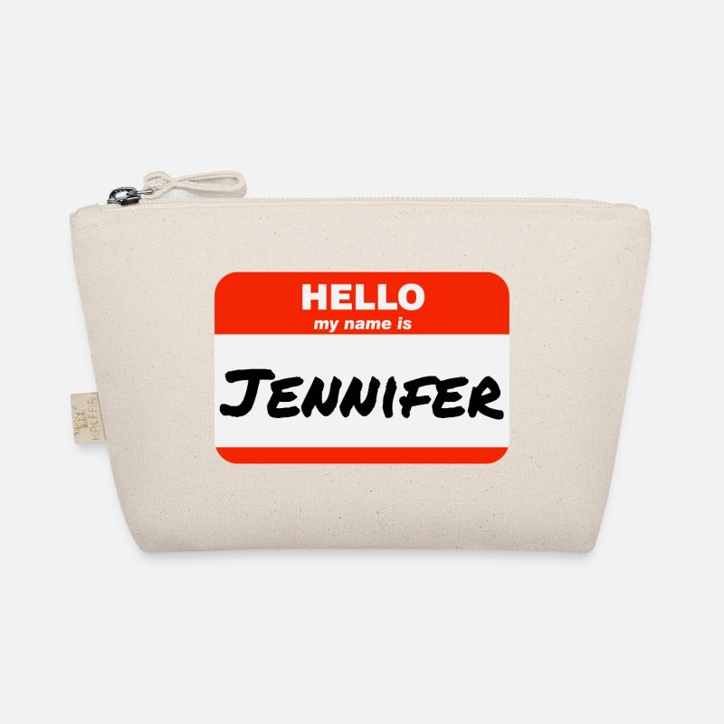 Hello My Name Is Jennifer Label Name Tag Organic Pouch