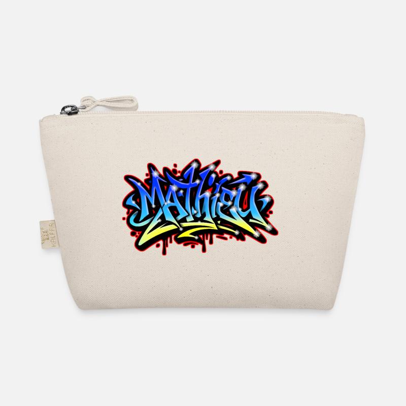 Mathieu Graffiti Printable Blue Yellow Organic Pouch