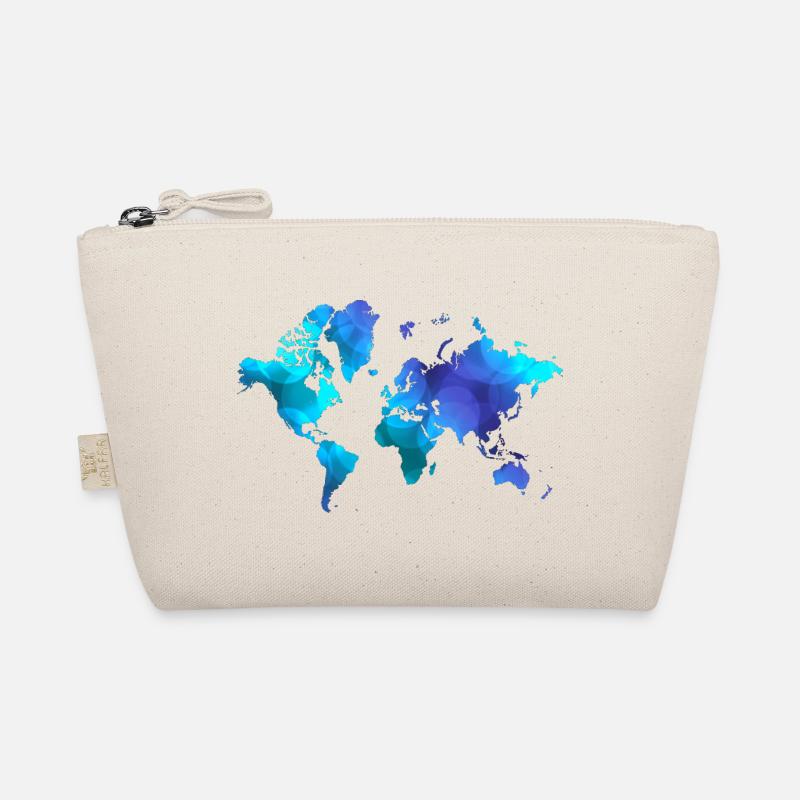 World Map Blue Dreams Organic Pouch