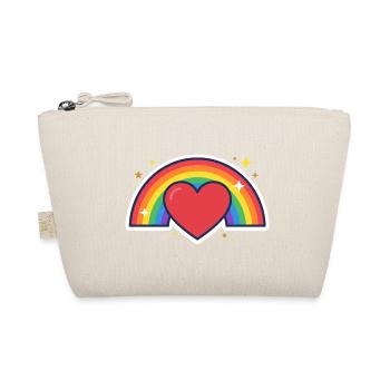 Herz, Regenbogen, Stolz, Liebe - Bio-Täschchen - Natur - Vorne