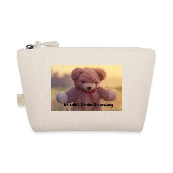 Teddy Bear Hug Print - Organic Pouch - nature - Front