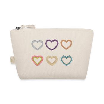 Filigree lace hearts - Organic Pouch - nature - Front