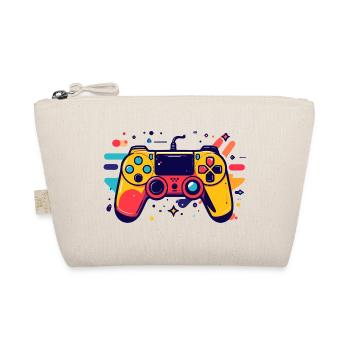 Farbiger Spielcontroller Gaming Popkunst Motiv - Bio-Täschchen - Natur - Vorne