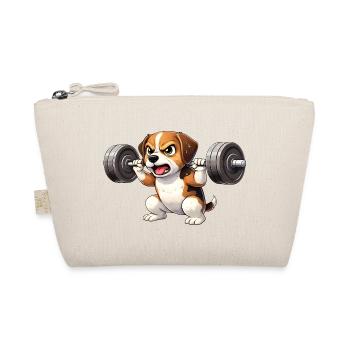 Beagle Workout Bodybuilding Barbell Training Motiv - Bio-Täschchen - Natur - Vorne