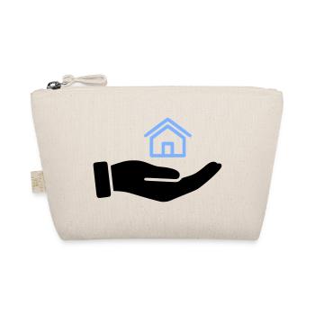 Hand hält Haus Immobilie - Bio-Täschchen - Natur - Vorne
