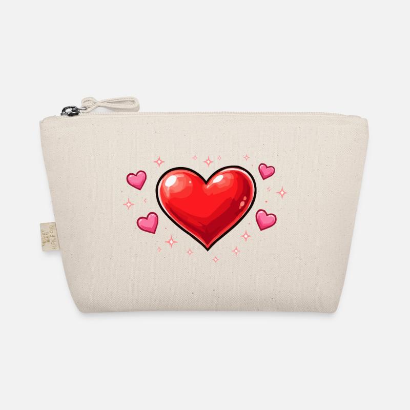 Glitter Heart Love Pattern Organic Pouch