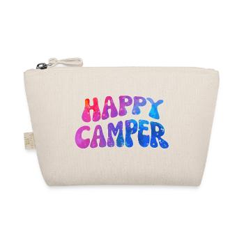 Happy Camper Farbenspiel Schriftzug - Bio-Täschchen - Natur - Vorne