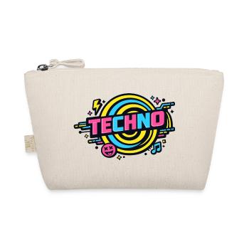 Techno Neon Retro Circle - Organic Pouch - nature - Front