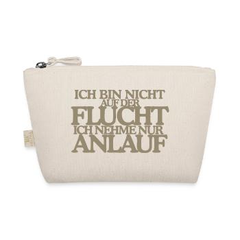 Keine Flucht Nur Anlauf Lustiges Retro Design - Bio-Täschchen - Natur - Vorne