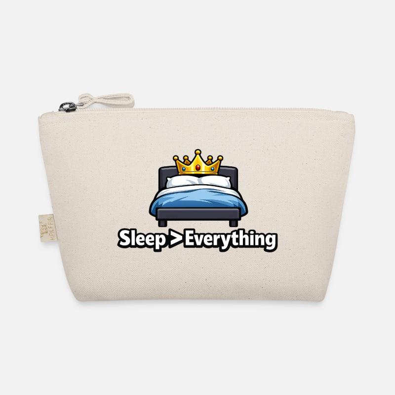 Funny Sleep Lover Crown Bed Design Organic Pouch