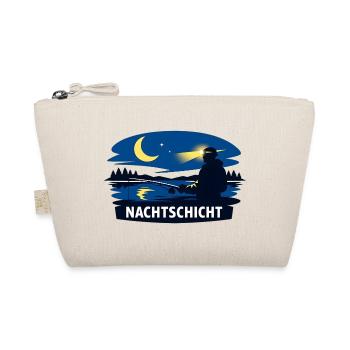 Nachtfischer Silhouette bei Mondschein - Bio-Täschchen - Natur - Vorne