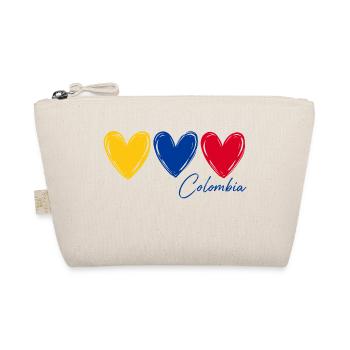 T-shirt Colombie Cœurs Drapeau Fierté - Trousse biologique - nature - Devant