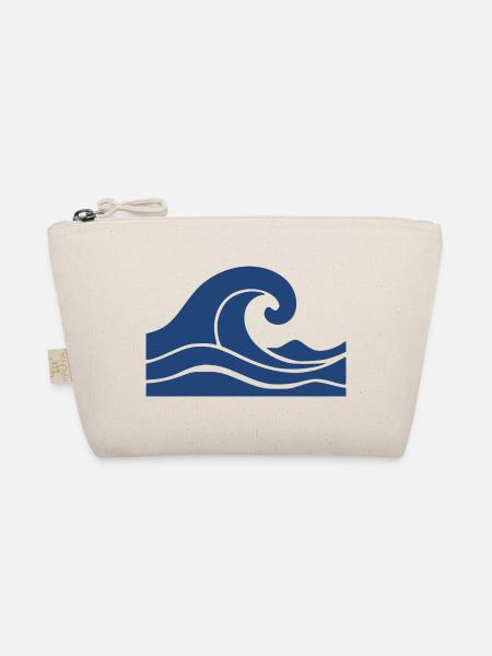 Welle minimal Meer Strand Urlaub Geschenk - Bio-Täschchen - Natur