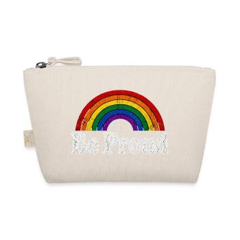 Motif arc-en-ciel rétro de la déclaration LGBT Be Proud - Trousse biologique - nature - Devant