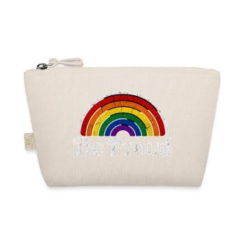 Be Proud LGBT Saying Retro Rainbow Motif - Organic Pouch - nature - Front